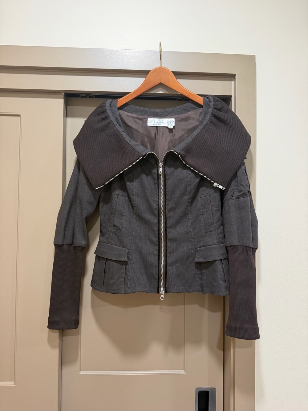Byron Lars Dark Brown Zip-Front Utility Jacket